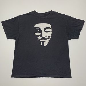 V For Vendetta Guy Fawkes Men's Vintage Promotional T-shirt Size Large
